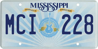 MS license plate MCI228