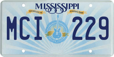 MS license plate MCI229