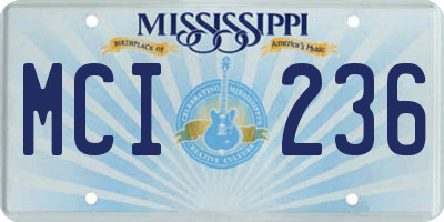 MS license plate MCI236