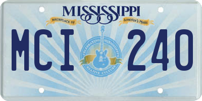 MS license plate MCI240