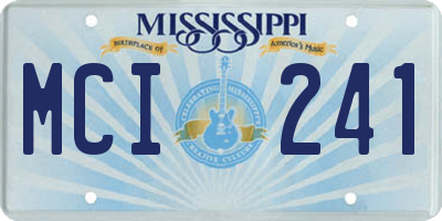MS license plate MCI241