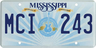 MS license plate MCI243