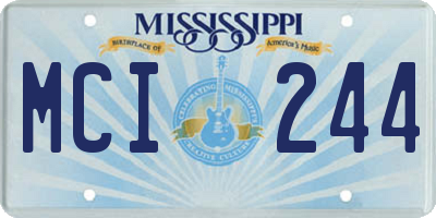 MS license plate MCI244
