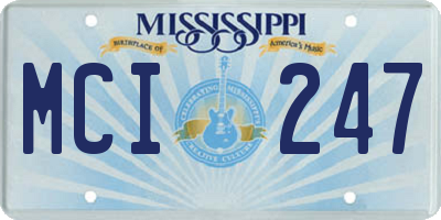 MS license plate MCI247