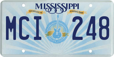 MS license plate MCI248