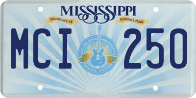 MS license plate MCI250