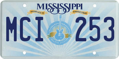MS license plate MCI253