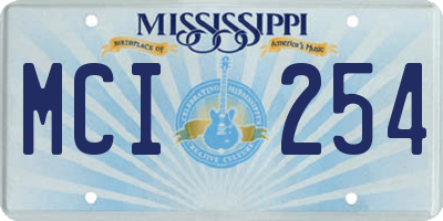 MS license plate MCI254