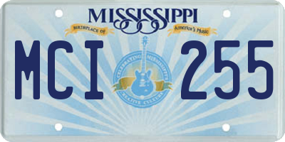 MS license plate MCI255