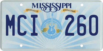 MS license plate MCI260