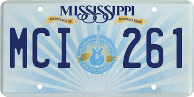 MS license plate MCI261