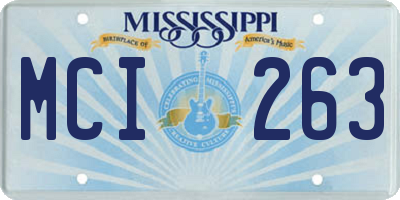 MS license plate MCI263