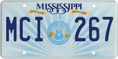 MS license plate MCI267