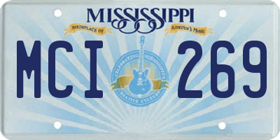 MS license plate MCI269