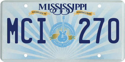 MS license plate MCI270