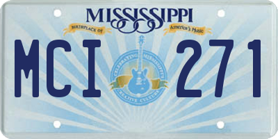 MS license plate MCI271