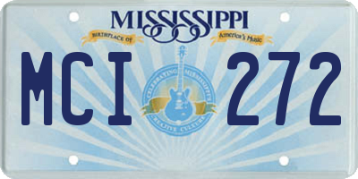 MS license plate MCI272