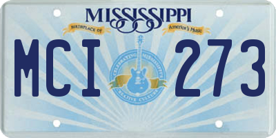 MS license plate MCI273