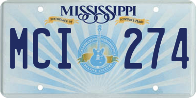 MS license plate MCI274