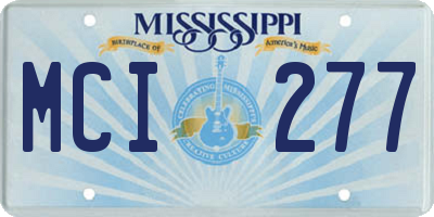 MS license plate MCI277