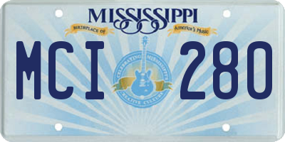 MS license plate MCI280