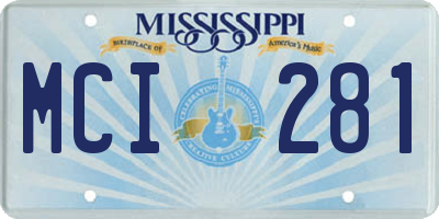 MS license plate MCI281