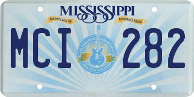 MS license plate MCI282