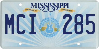 MS license plate MCI285