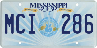 MS license plate MCI286