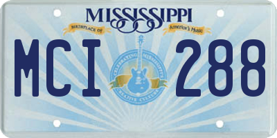MS license plate MCI288