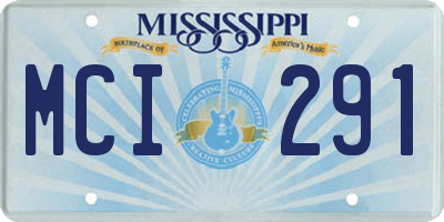 MS license plate MCI291