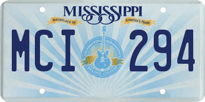 MS license plate MCI294
