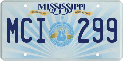 MS license plate MCI299
