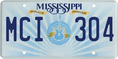 MS license plate MCI304