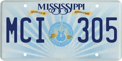 MS license plate MCI305