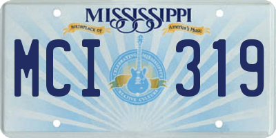 MS license plate MCI319
