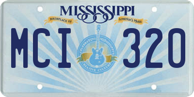 MS license plate MCI320