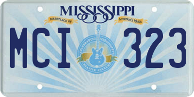 MS license plate MCI323