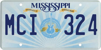 MS license plate MCI324