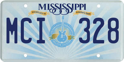 MS license plate MCI328