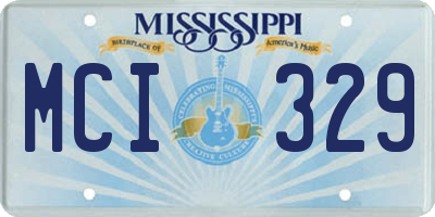 MS license plate MCI329