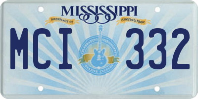 MS license plate MCI332