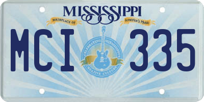 MS license plate MCI335