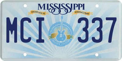 MS license plate MCI337