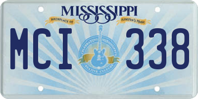 MS license plate MCI338