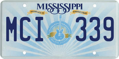 MS license plate MCI339