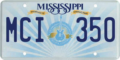 MS license plate MCI350