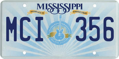 MS license plate MCI356