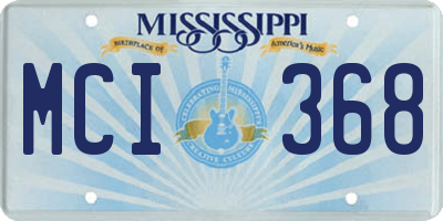 MS license plate MCI368