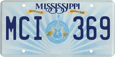 MS license plate MCI369